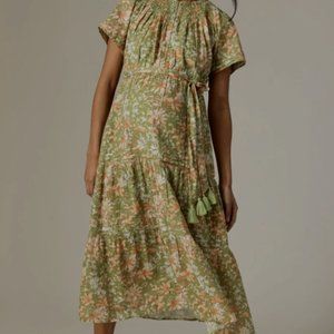 A Pea in the Pod Floral Tiered Cotton Maxi Maternity Dress